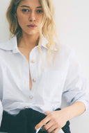 Chemise Boy rayures blanc / ciel