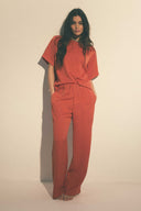 Jim pants crepe rouge orangé