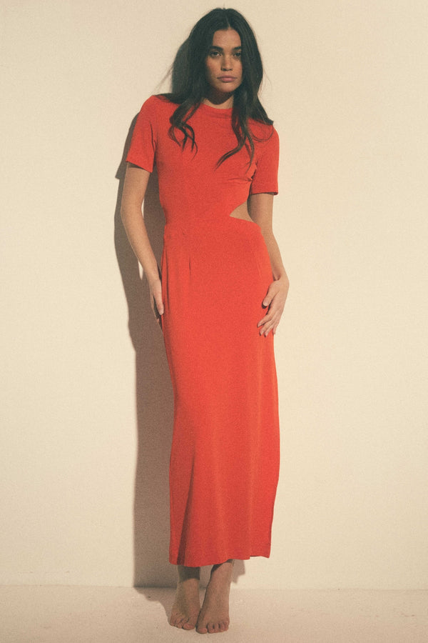 Robe Klyde rouge orangé