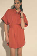Mini-Constance dress rouge orangé