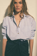 Ensemble Boy rayures ciel / rose - Jo marine