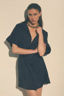 Robe mini-Constance bleu marine