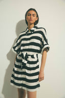 Robe Mini Constance rayures noir & blanc