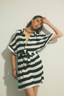 Robe Mini Constance rayures noir & blanc