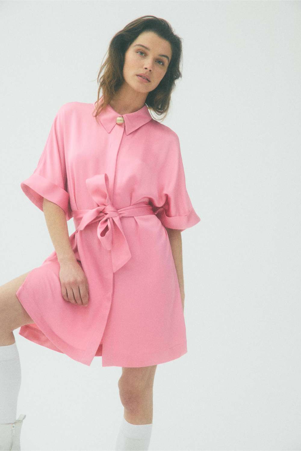 Mini Constance Dress in Acid Pink