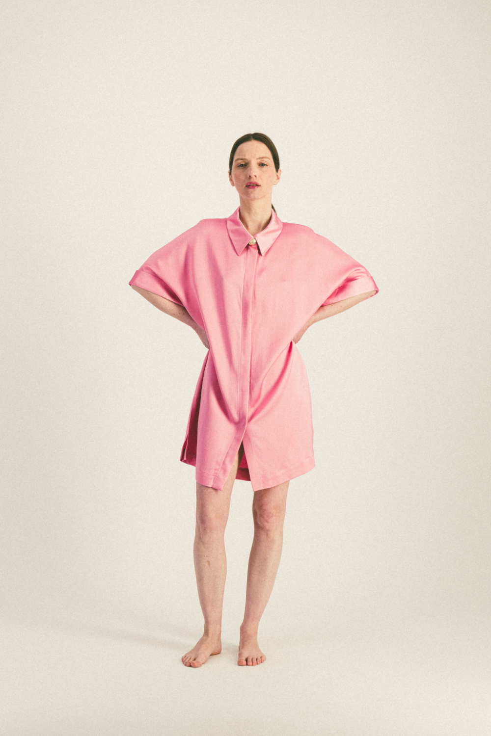 Mini Constance Dress in Acid Pink