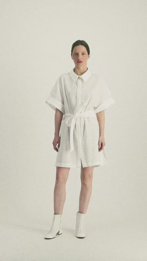 Robe Mini Constance Origami Blanc